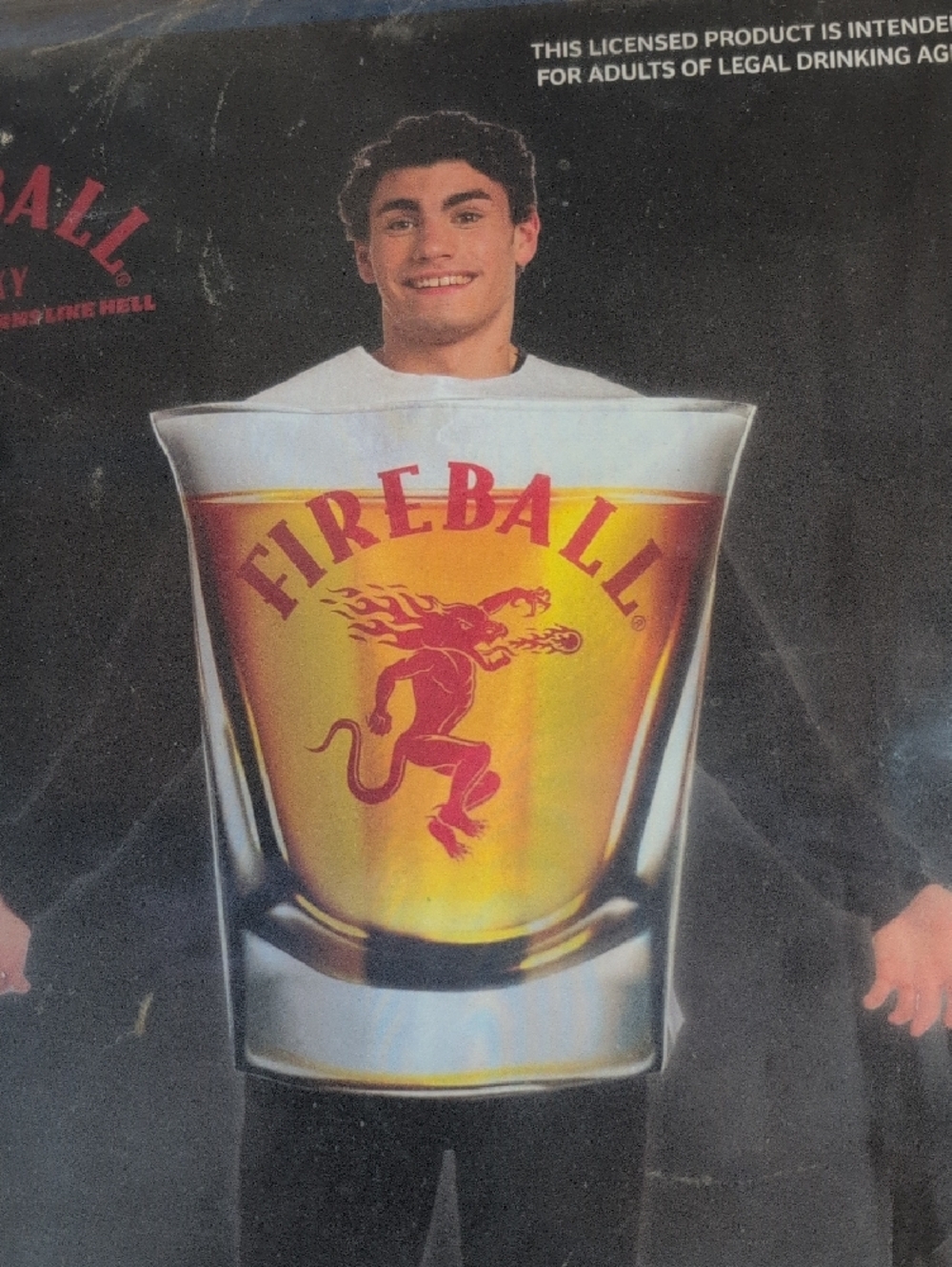 Fireball Shot Glass One-Piece Adult Costume One Size Fits Most NWT - Picture 3 of 7